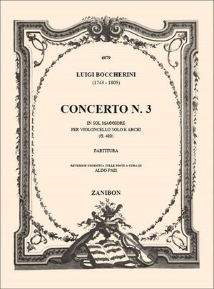 Boccherini. Violoncello concerto N.3 SOL-M G480