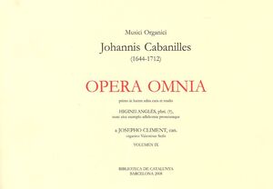 Cabanilles. Opera Omnia IX