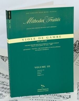 Méthodes & Traités. Viole de Gambe. Italie 1600-1800. Vol. 3