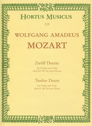 Mozart, W. A. Duette (12) für Violine und Viola nach KV487