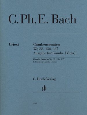 Bach, C. P. E. Gambensonaten Wq 88, 136, 137 (PA+solos VAG/VA)