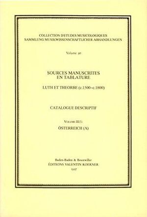 Meyer. Sources manuscrites en Tablature. Luth et Theorbe (c. 1500 -c. 1800)ms. III/1