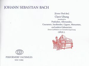 Bach, J. S. Clavier Ubung I