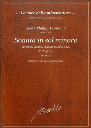 Telemann. Sonata in sol minore per oboe, violino, viola da gamba e b.c. TWV 43g:2