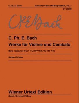 Bach, C. P. E. Werke für Violine und Cembalo Sonaten Volume 1.