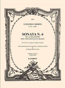 Boccherini. Sonata N.6 in La maggiore per Violoncello e Basso G.4-4b