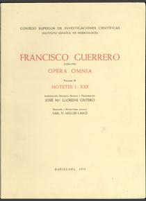 Guerrero. Opera omnia. Tomo III. Motetes I-XXII