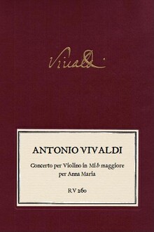 VIVALDI. RV 260 Concerto per Violino in Mi-b maggiore per Anna Maria