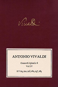 VIVALDI. Concerti ripieni à 4 vol. 4. RV 115, RV 120, RV 123, RV 142, RV 157, RV 165