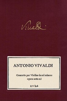 VIVALDI. RV 324 Concerto per Violino in sol minore opera sesta n.I