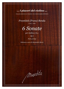 Benda. 6 Sonate per violino e b.c. op.1 Paris, [1763]